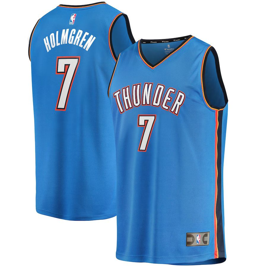 Men Oklahoma City Thunder #7 Chet Holmgren Fanatics Branded Blue 2022 NBA Draft First Round Pick Fast Break Replica Player NBA Jersey
